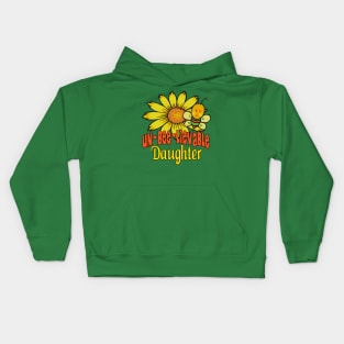 Unbelievable Daughter Sunflowers and Bees Kids Hoodie